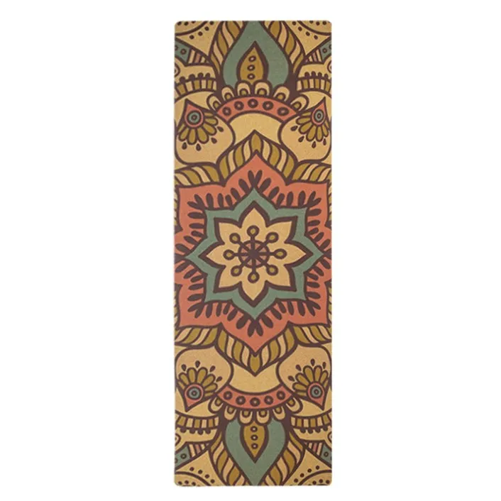 Certified Fitness Anti-slip Custom Thick 5mm Cork Yoga Mat TPE Natural