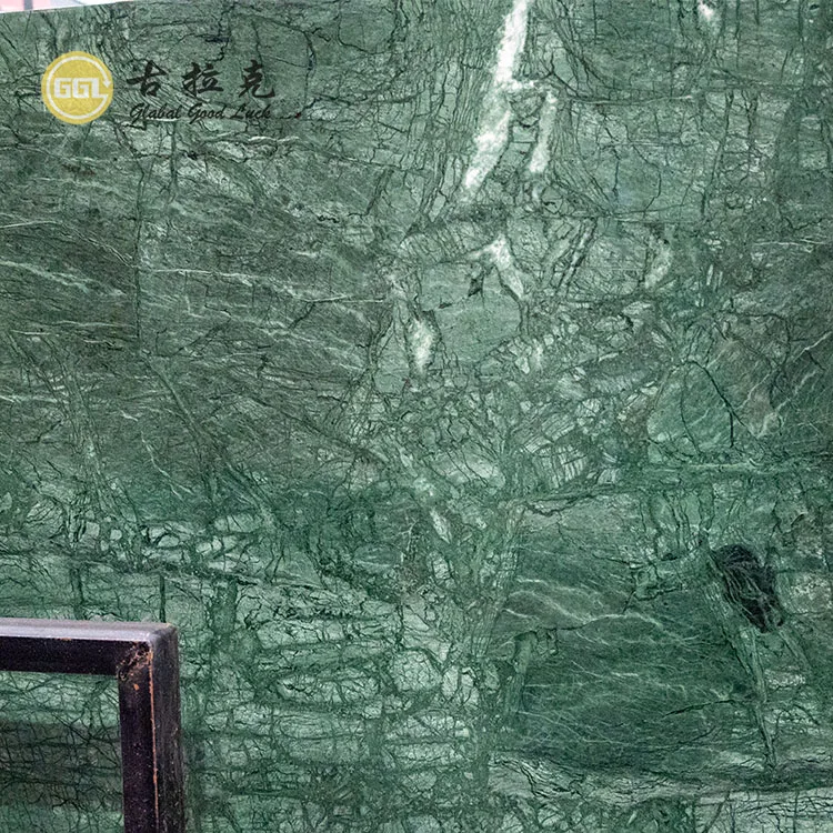 Natural Green Indian Marble Polished Modern Design for Villa Flooring and Kitchen Counter Top Manufactured in India for Sale