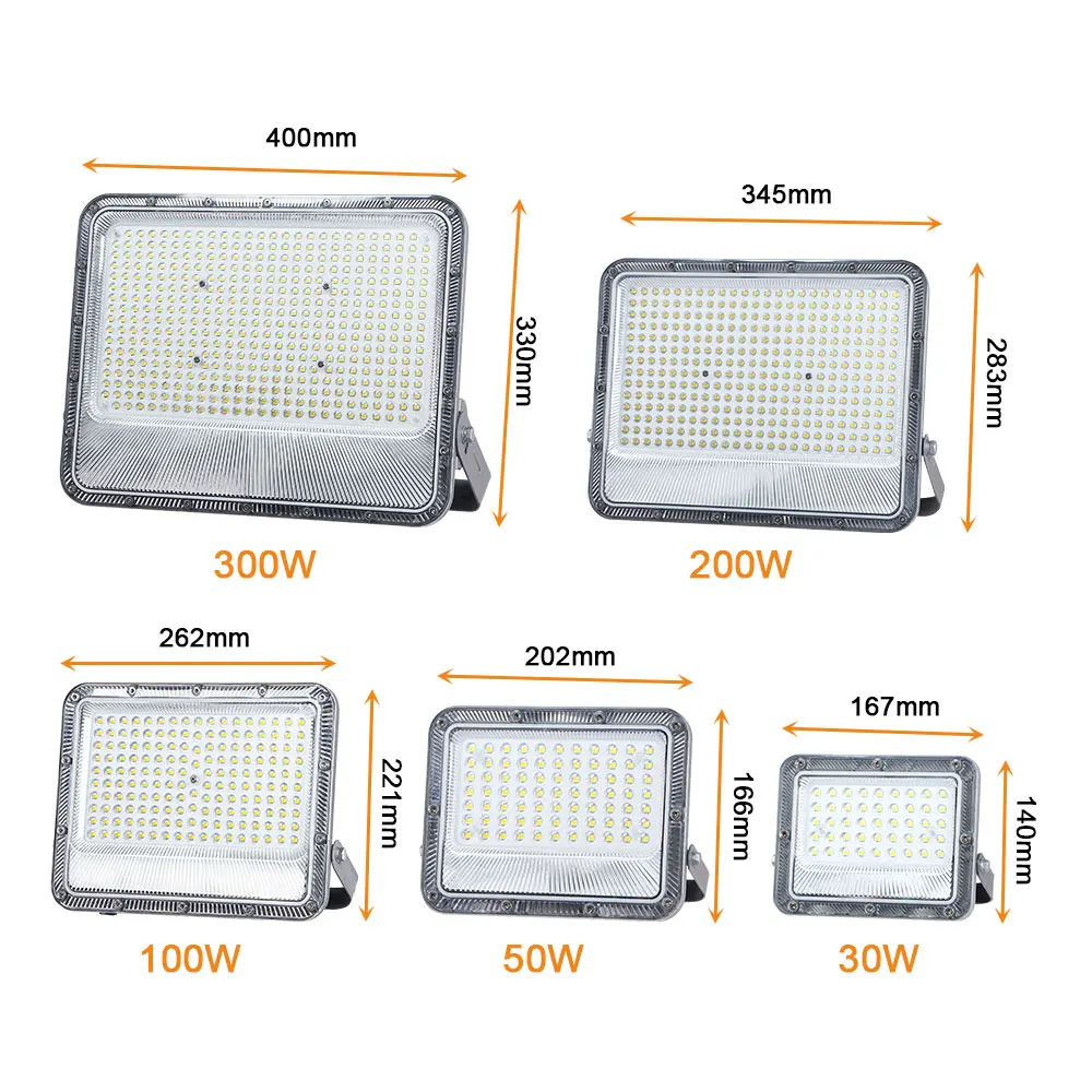 KCD 20w 50w 100w 200w 300w Aluminium Housing Industrial Outdoor RGB Waterproof IP66 Portable Floodlight Design Flood LED Light