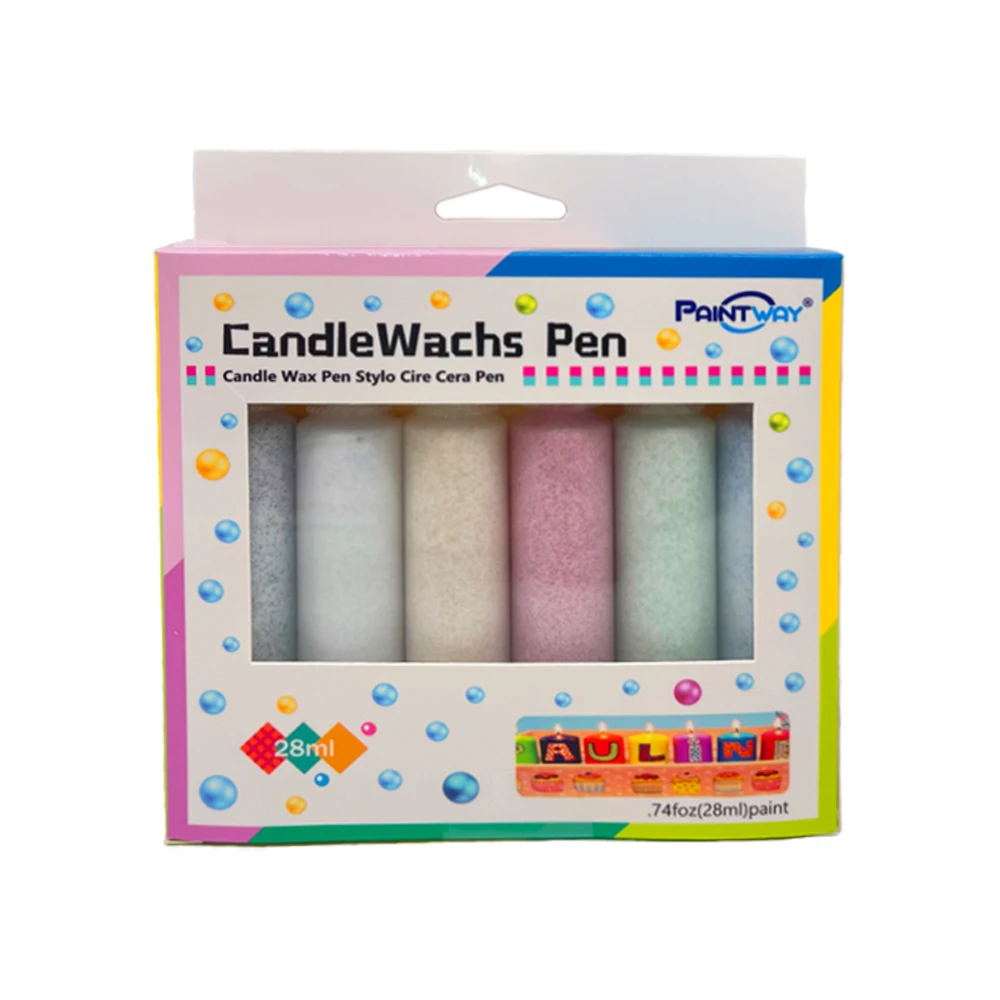 Hot Sale Wax Candle Pen Non Toxic Glitter 6 Colors for DIY Halloween Deacoraing Candles Wedding Birthday Party