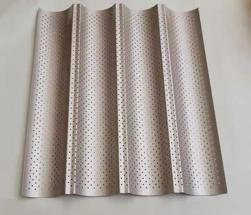 Rectangle 4 5 6 baguette tray Non stick french perforated baking trays oven bakery baguette pan