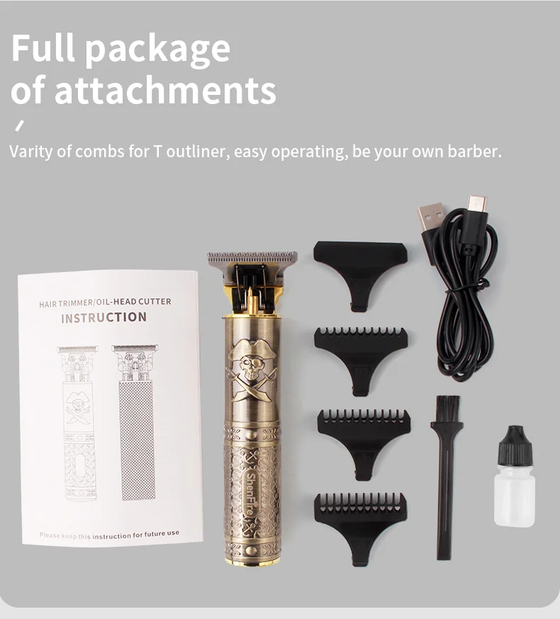 New Rechargeable Hair Clipper Electric Hair Trimmer Cordless Shaver Trimmer Barber Hair Cutting Machine for men