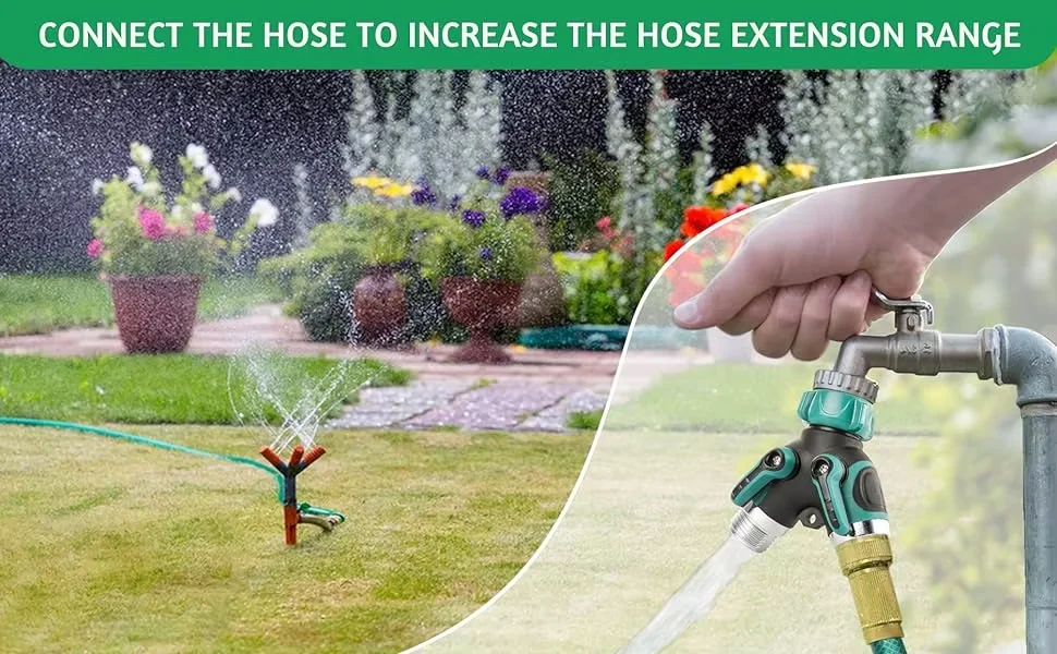 New Arrival Wholesale 2 Way Y Metal and Plastic Garden Hose Splitter with Shut-off Valve