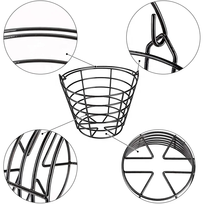 High Quality Stainless Metal Golf Ball Basket Container Holds Contain 50-100 Balls Golf Ball Basket Container For Driving Range