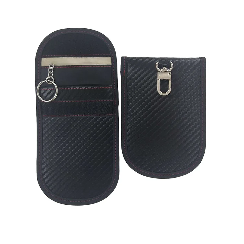 Portable Carbon Fiber RFID Blocking Faraday Bag Anti Theft Car Key Protector Pouch