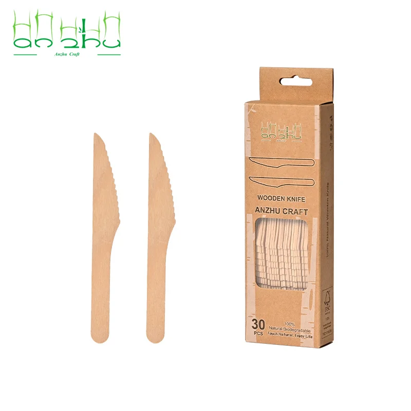 Biodegradable wooden Disposable Cutlery Sets Knife Spoon Fork Wholesale Custom