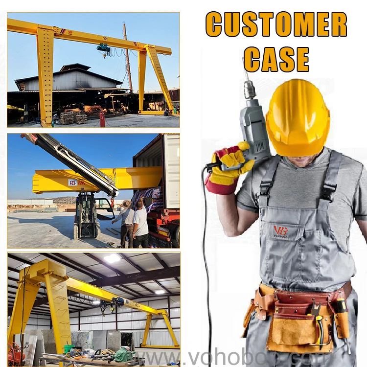 2023 Hot selling 3 ton 5 ton 10 ton 20 ton 50 ton Gantry Crane with Trolley and  Electric Chain Hoist