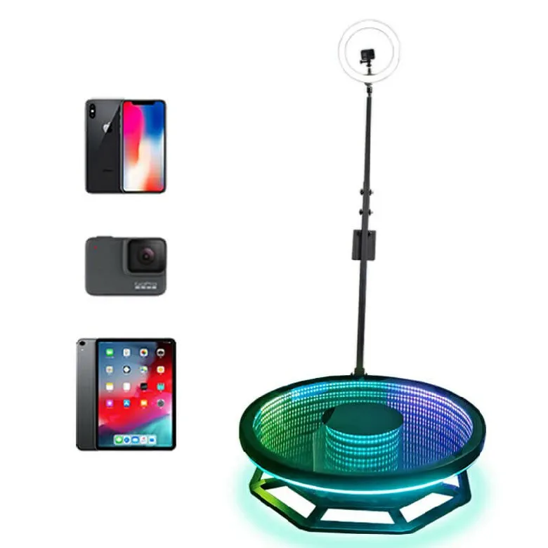 Professional Automatic Spin Round 360 Degree Party Video Camera Photo Booth Set