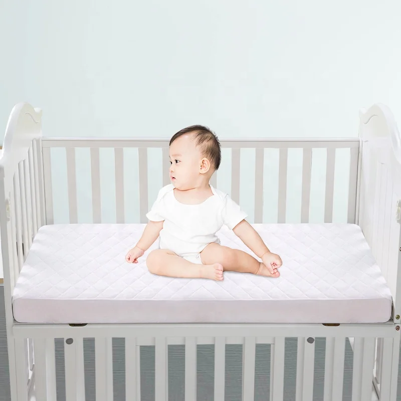 Comfortable, Breathable and Waterproof Bamboo rayon fiber terry fabric fitted Crib Mattress Protector Cover