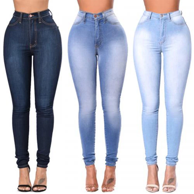 
Wholesale Skinny Jeggings Name Brand High Waist Stretch Slim Denim Pencil Jean Trouser Trousers Women Jeans Pants for ladies 
