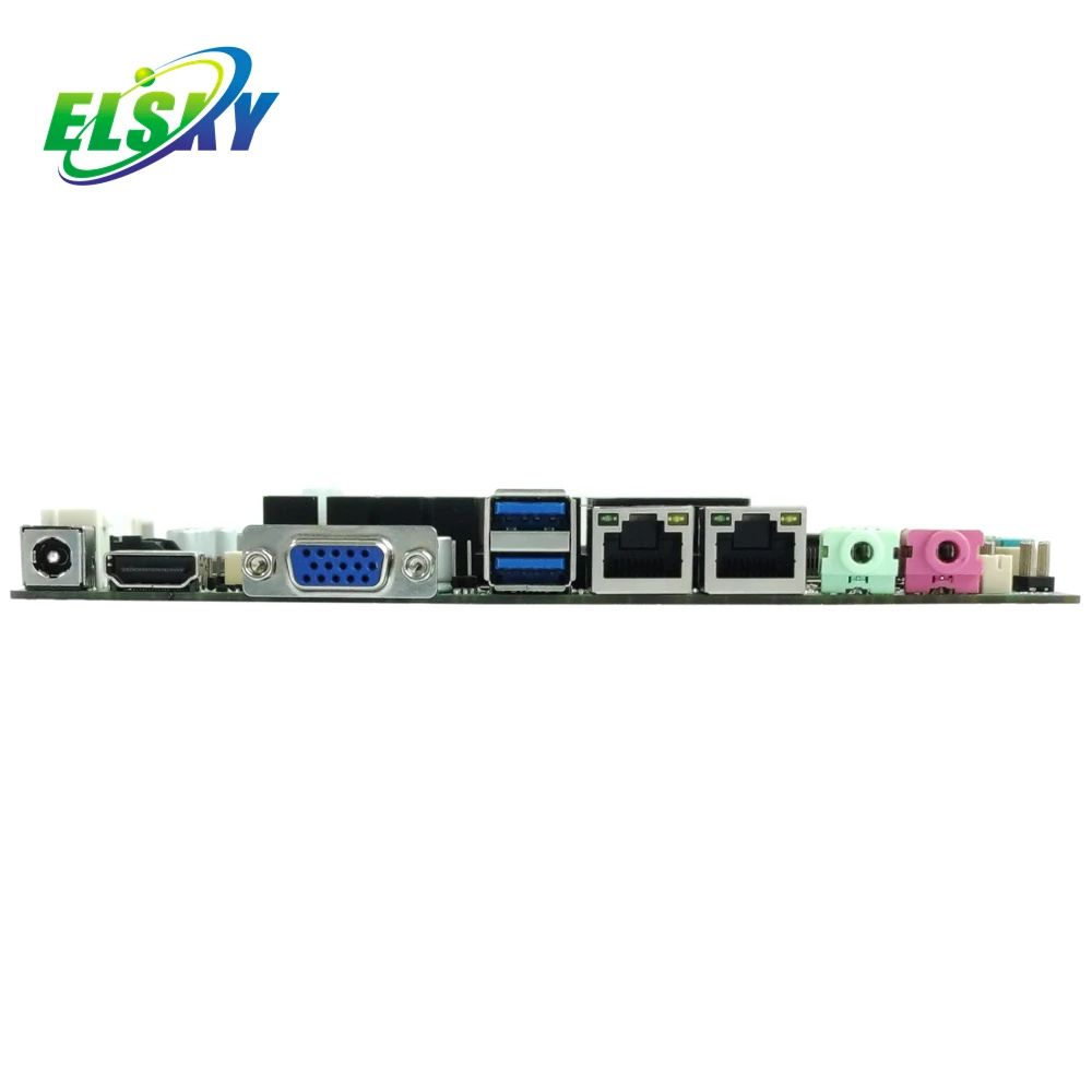 Hot Sale ELSKY Mini itx 170*170mm Dual LAN  thin client 6 COM 8 USB Fanless embedded J1900 LVDS VGA 1HDMI Motherboard Computer
