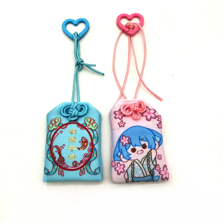 YYX Custom Anime Japanese Omamori Pouch Bag Lucky Charms Pouch Love Health Safety Amulet Sachet Omamori Embroidery Fabric Crafts