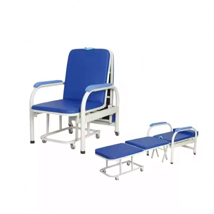 EU-AC511 Cheap Price Hospital Ward Bedside  Attendant Bed Medical Escort Folding Chair