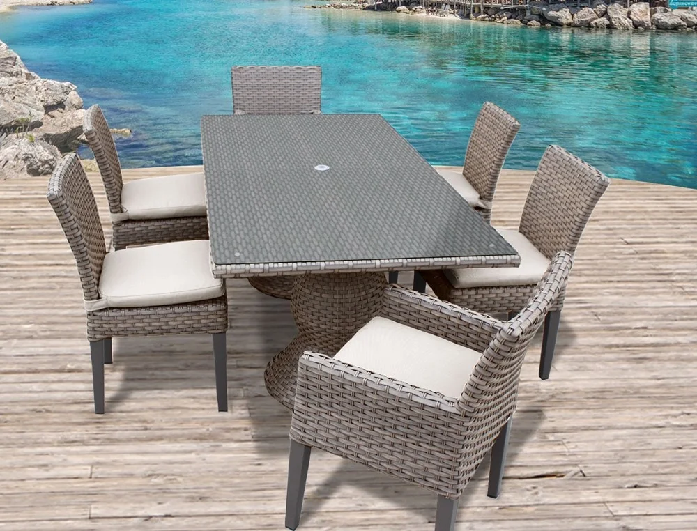 Уличный стол и стул из ротанга, мебель из филиппинского сада, Плетеный обеденный набор