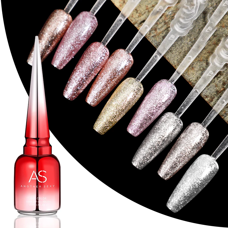 15ml Platinum Glitter Gel Nail Polish Super Shiny Effect Nail Gel Perfect Soak off Uv Nail Color Foil Chrome Gel Polish