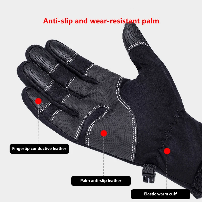 Wholesale Non-Slip Full Finger Touch Screen Outdoor Waterproof Warm Sports Safety Riding Gloves Ski Gloves