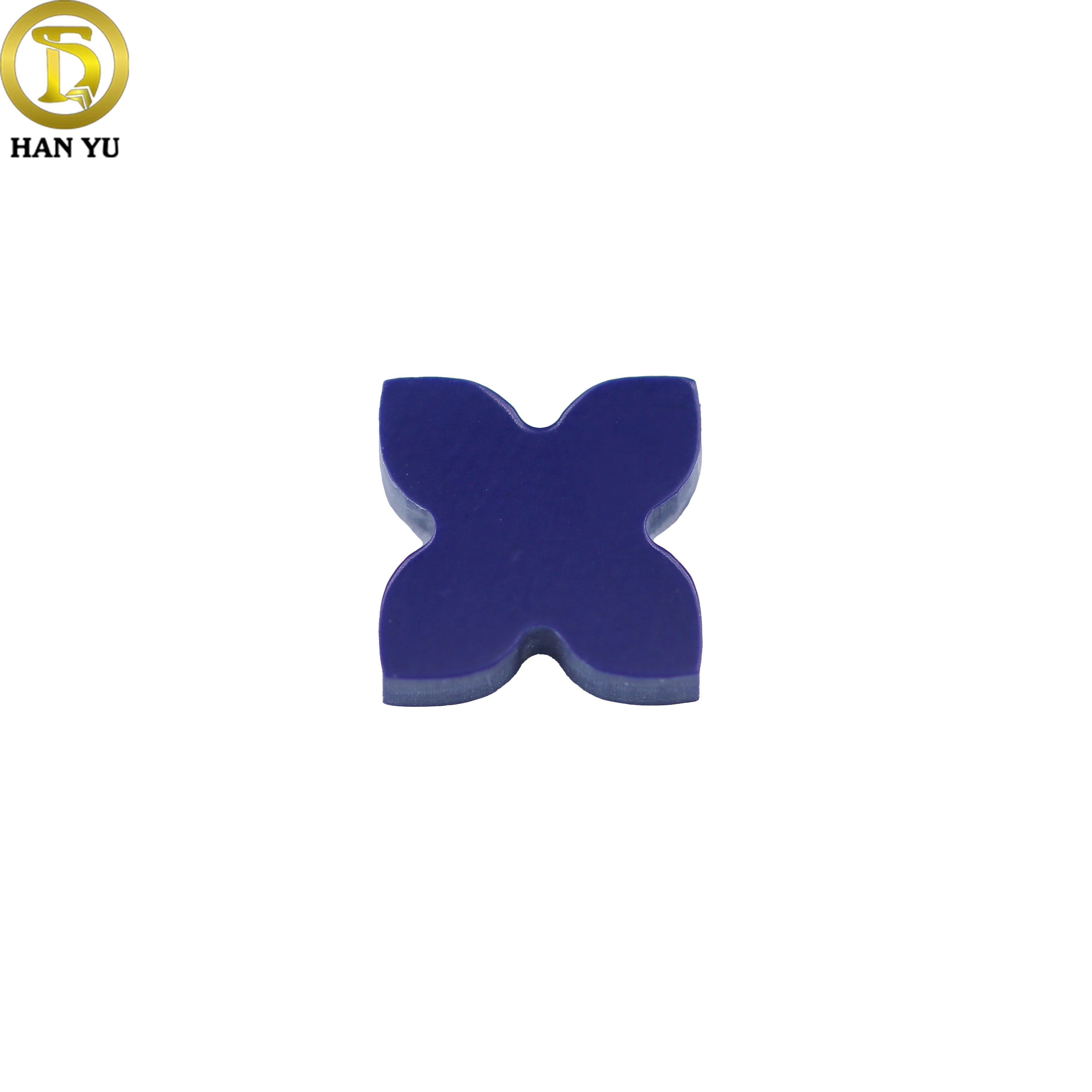 Hanyu Gems Factory Direct Price 10mm Four Leaf Cover Synthetic Dark Blue Lapis Lazuli For Jewelry Making