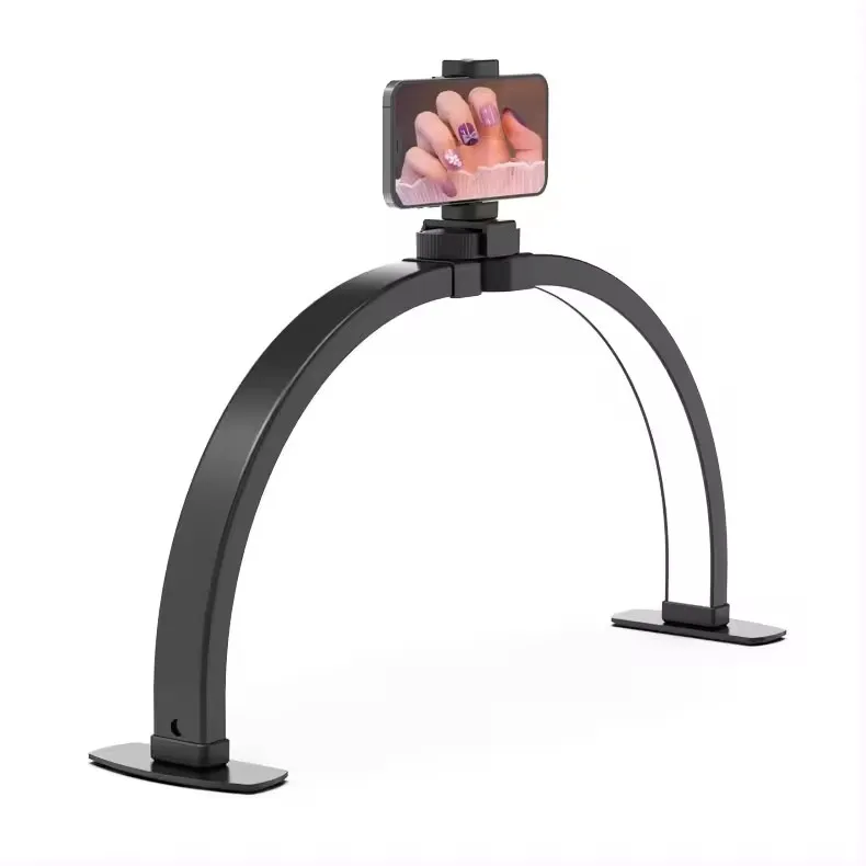 Modern AC-Powered Desktop LED Manicure Lamp Half Moon Beauty Nail Light 3000K-6000K Dimmable Large Aluminum Body Table Lamps