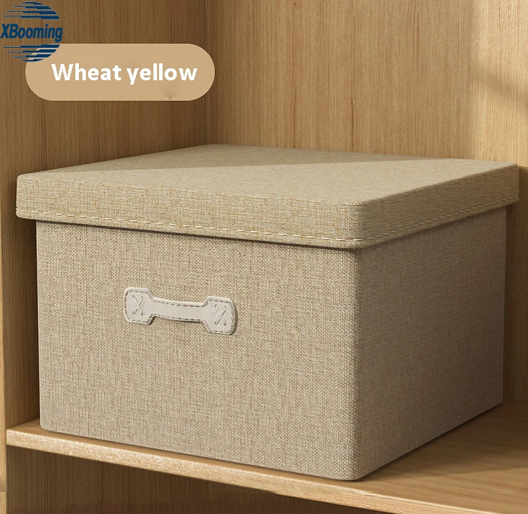 2021 Hot Sale Foldable Clothes Storage Box Cotton Linen Drawer Wardrobe Storage Box Organized Storage Box