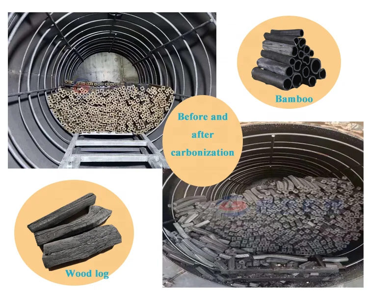 Wood and coconut bamboo charcoal making kiln and carbonization stove for sale