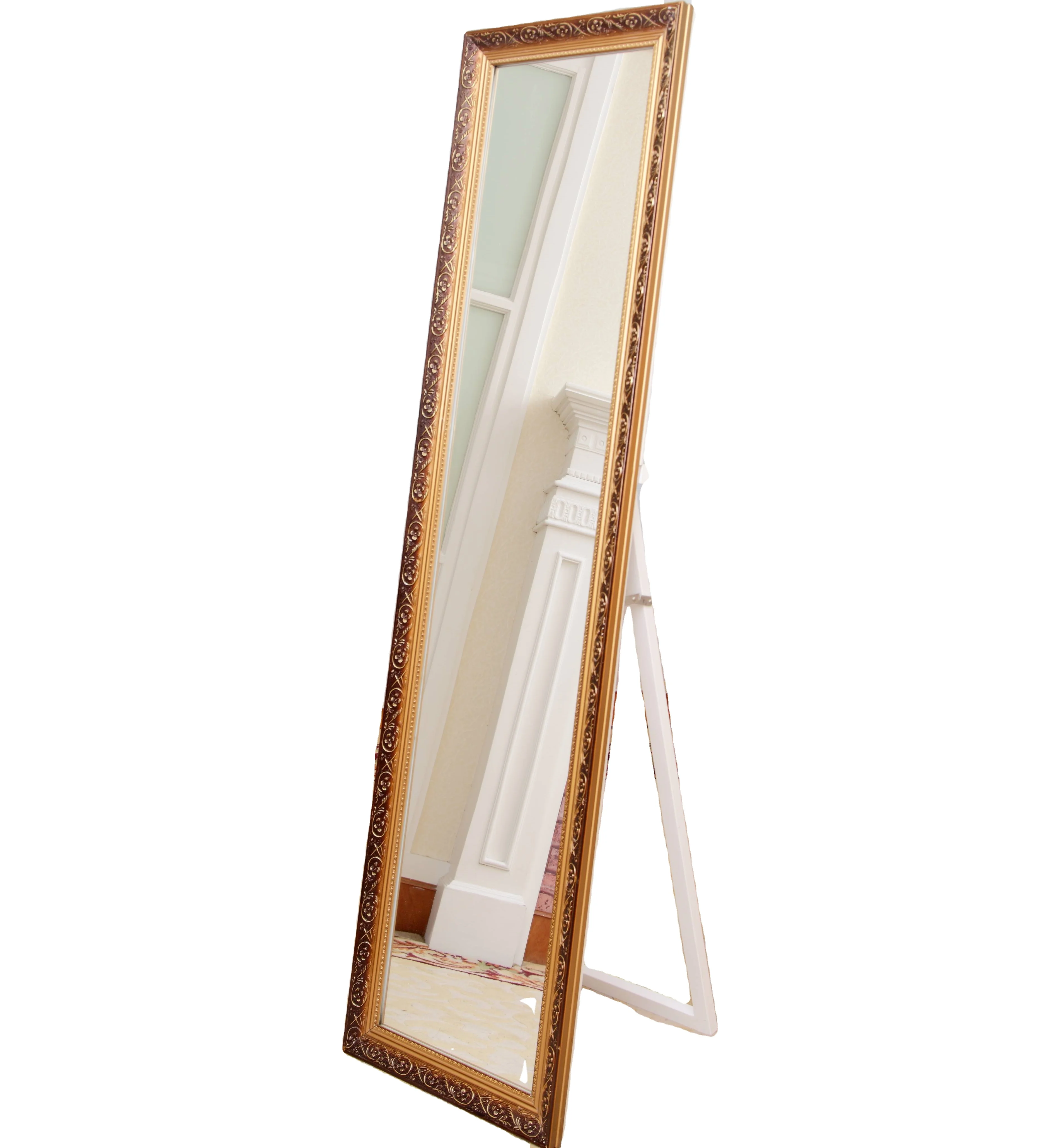 Floral PS frame full length mirror for home decoration Leaning Against Wall Decor Mirror without LED Mirror