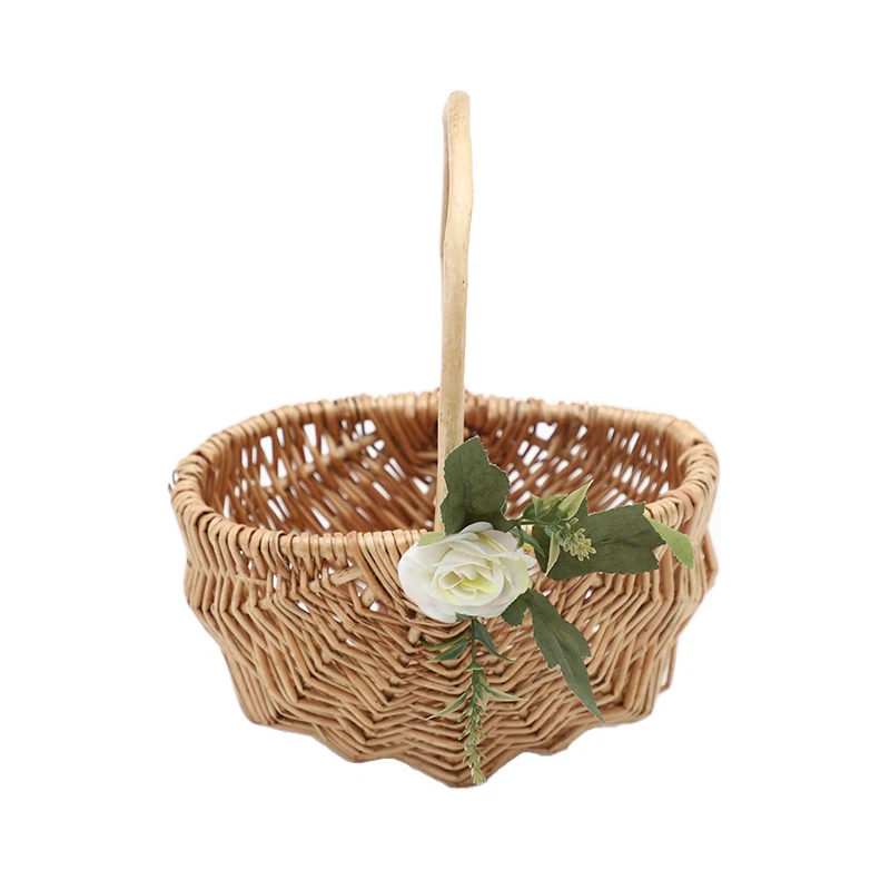 Wicker hand-woven storage basket hand-held storage basket