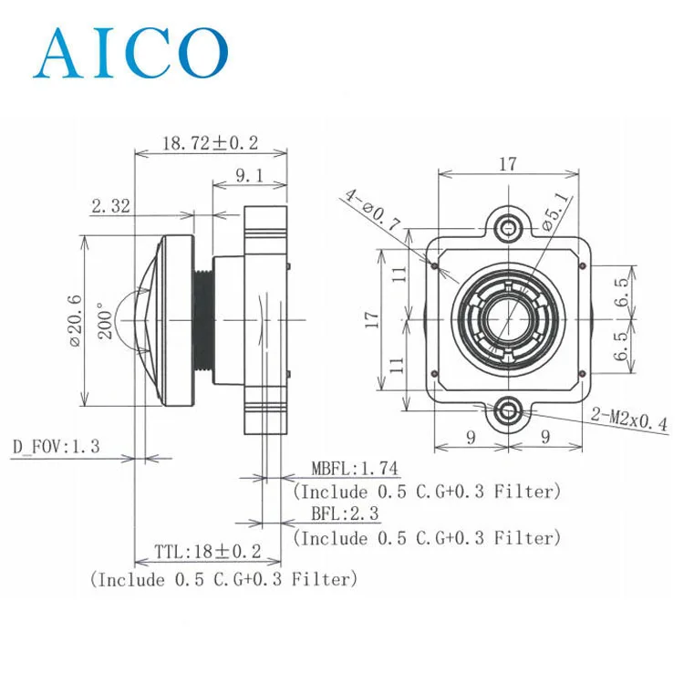 Image circle 4.6mm F2.7 focal length 1.51mm fov 200 degree deg m12 s mount fisheye cctv board lens for 1/2.3 inch sensor
