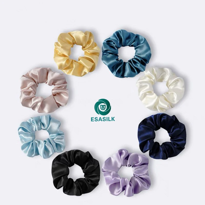 Hair accessories thin silk scrunchies 100% mulberry silk hair ties