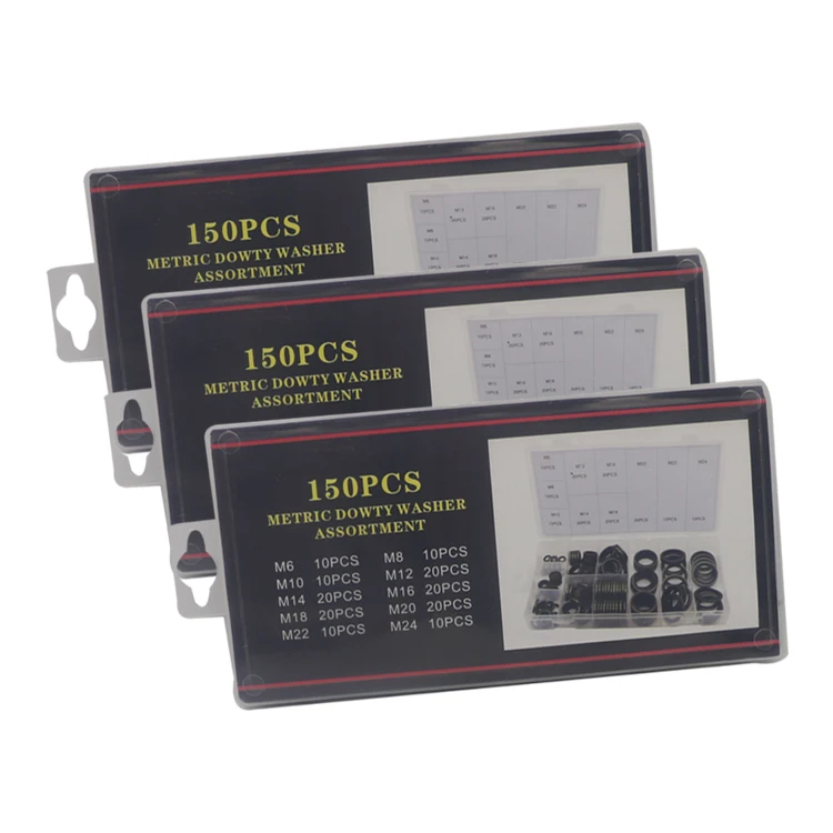 SYD-1034-1 150PCS 10 Sizes assortment OEM Manufacturer cooper rubber sealing washer bonded dowty washer