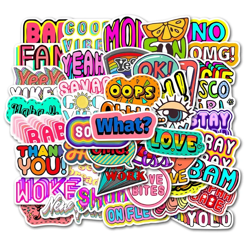 
50 Pcs Laptop Moto Skateboard Luggage Guitar Decal Toy Stickers 