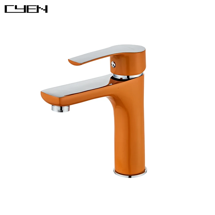 China Factory Price European Style Mini Body Two Handles 3 Hole Bathroom Golden Faucets Colorful Basin Tap Griferia