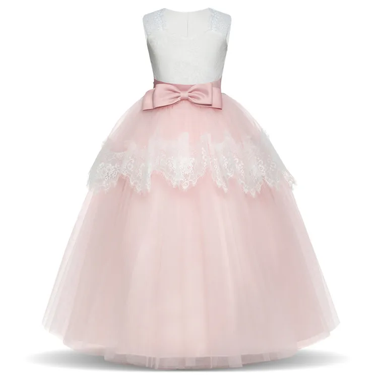 
Factory price luxury floor length lace flower girl dresses for wedding 