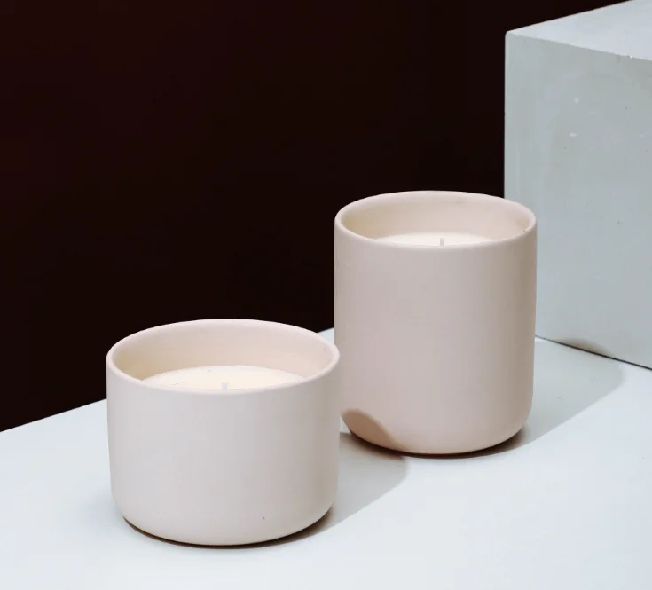 Elegant candle vessel empty Custom ceramic wholesale candle jars candle holder for tealight SPA massage melt Jar