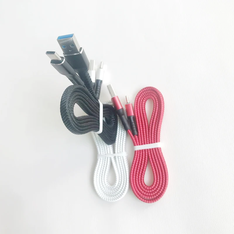 
New Design Repeat Cut Repairable Charging Cable Flat Wire USB Cable for Type-C Micro USB 