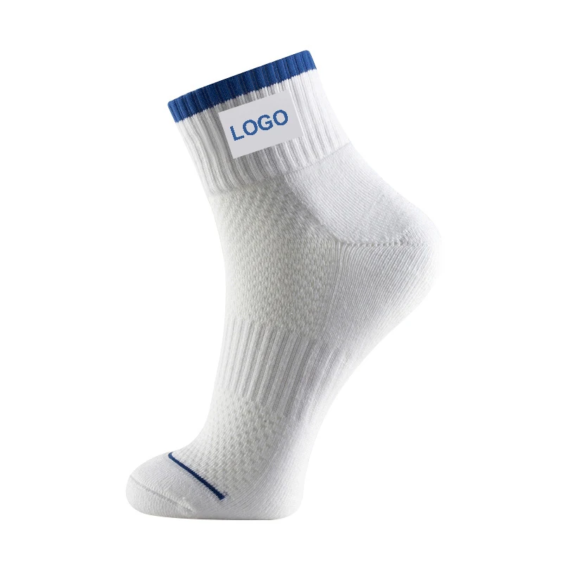 Ankle tennis socks men women athletic sport custom embroidery logo short thick gym socks