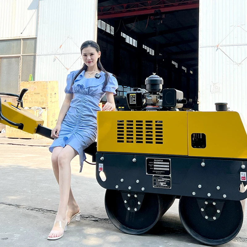 Free Shipping 1 Ton 3 Ton 5  Ton Mini Vibratory  Compactor Asphalt Roller Double Drum Road Roller Diesel Roller