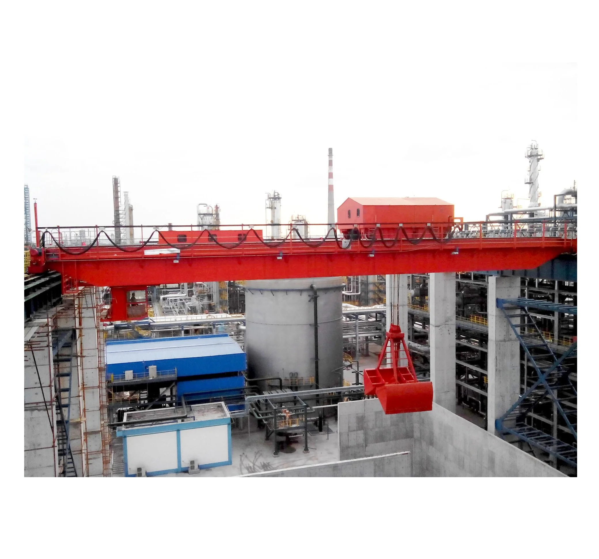 Workshop High Performance 20 Ton QZ Type Electric Double Beam Grab Bucket Crane