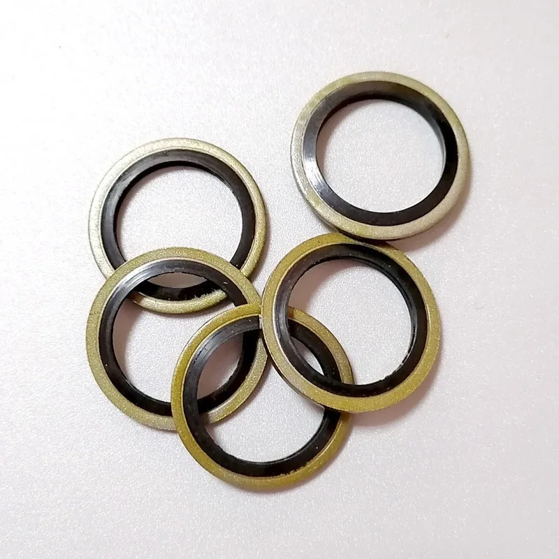 NBR Metal Bonded Sealing Washer Oil Resist Rubber O-Ring Oil Drain Screw Combined Pipe Plug Seal Washer Set 245pcs
