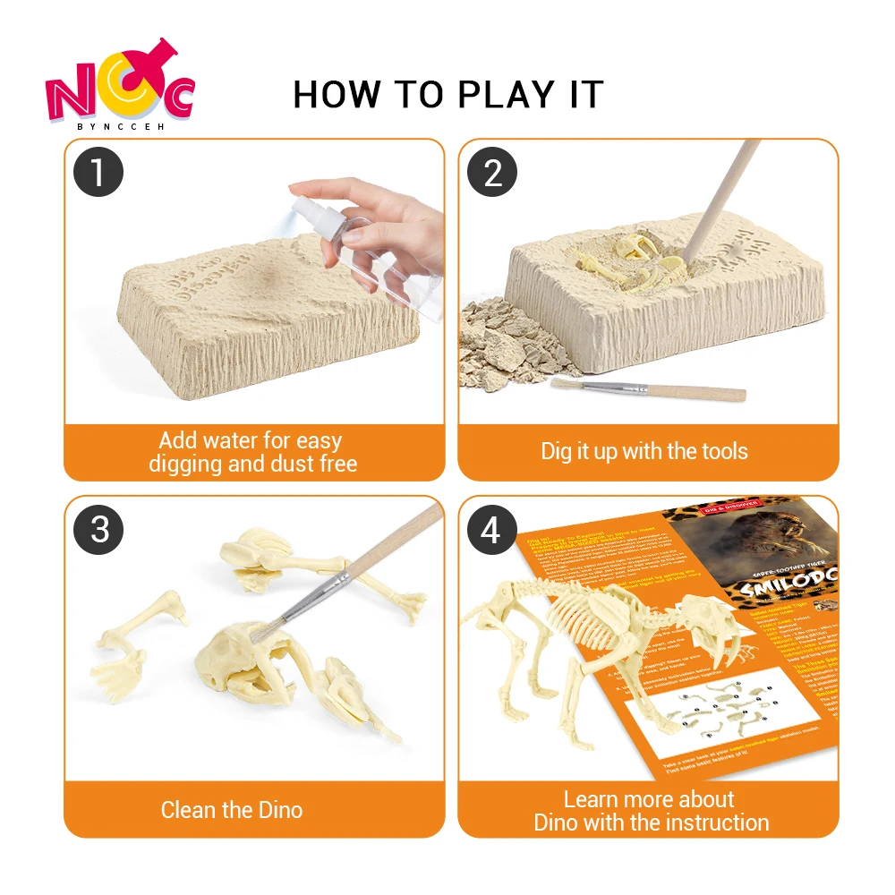 Amazon Hot Selling Sabre Wulf Dig Kit Excavation Toys Developing Hands on Ability 2022 Other Education Toys