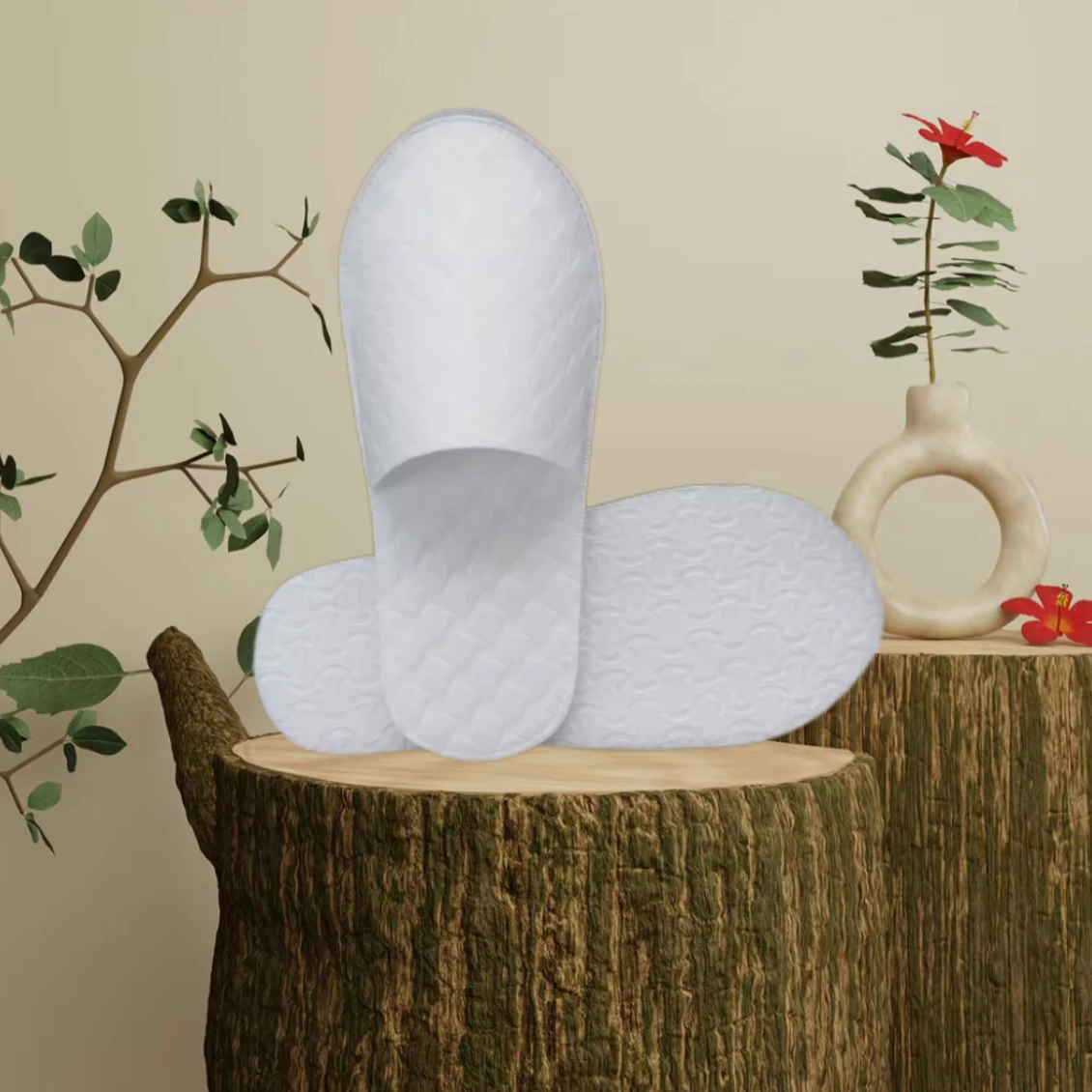 wholesale price hotel slippers disposable needle punched non-woven fabric eve slippers