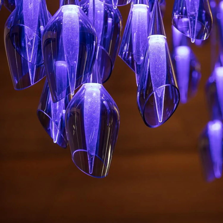 Modern Simple Upscale Crystal Chandelier Large Contemporary Glass Ring for Staircase AC Powered Hanging Lighting for Room