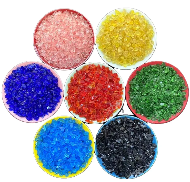 Environmentally friendly Decorative Garden Colored Glass Gravel