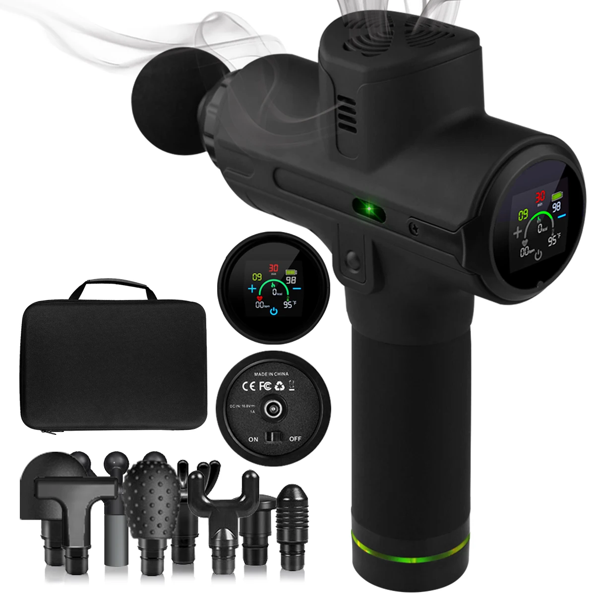 Factory OEM Muscle Massage Gun Heart Rate Calorie Calculate Powerful Professional Deep Tissue Percussion Massage Gun For Athlete