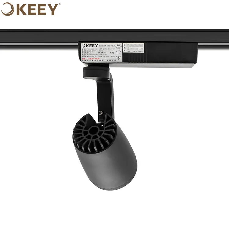 2020 keey hot sale 10w black 3-wire led track light special design omni-directional adjustable track led light DG314