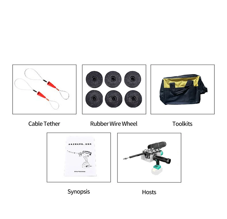 Electric Cable Threader Machine Power Pipe Electrical Threader Tool Brushless Lithium Electric Power Pipe Threader