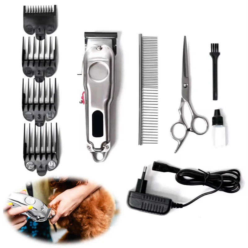 Factory wholesale New Metal Electric Hair Clipper Safety Pet Trimmers Professional Low Noise Hair Shaver Clipper for Dogs Cats