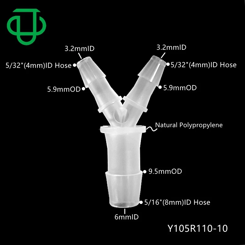 Medical 3 Way Y Branch Tube Connector Equal Reducing Hose Barb Wye Reducer Barbed Tail Pipe Fitting