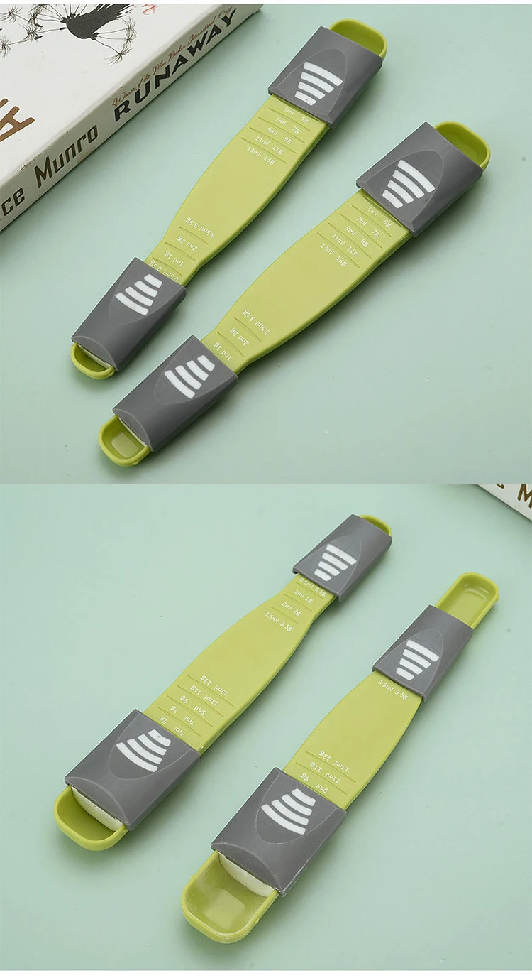 Measuring spoon Kitchen tools creative double end eight gears adjustable measuring spoon digital novice cook