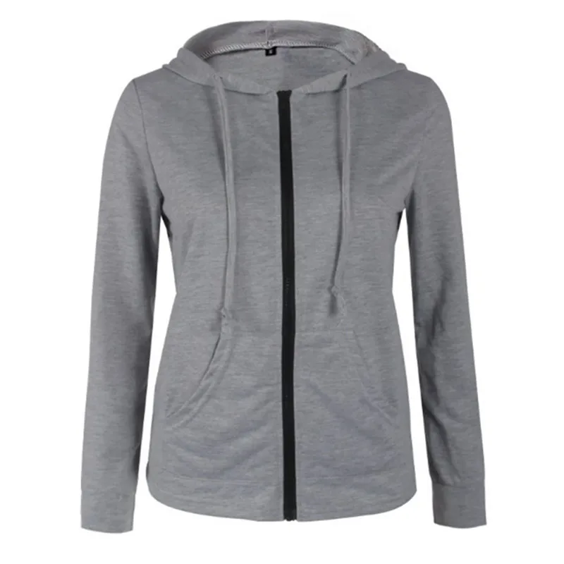 OEM Custom Wholesale Women Hoodies Sweatshirts  Autumn Top Quality Zipper Hoodies Long Sleeves Slim Fit Zipper Hoodie