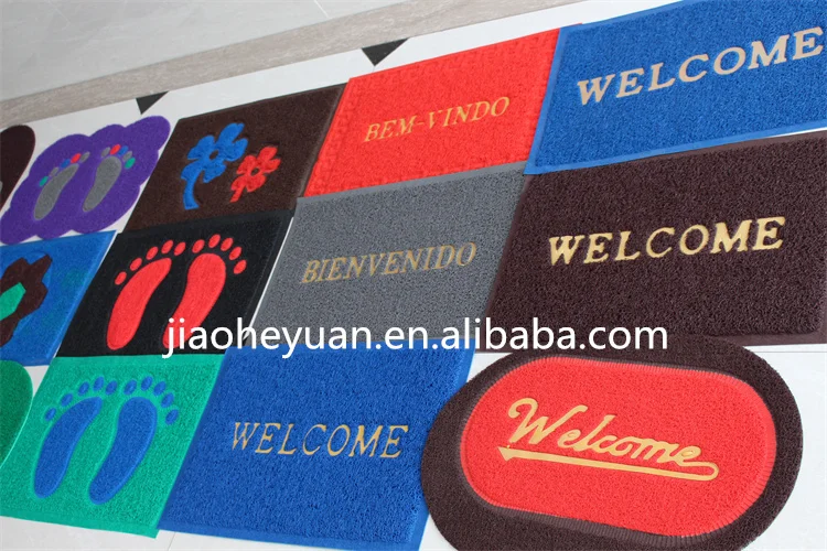 Anti Slip home indoor outdoor floor mat Welcome logo pvc coil door mat